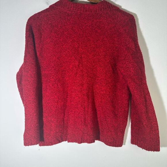 Red Cowl Neck Sweater with Long Sleeves - Picture 2 of 2